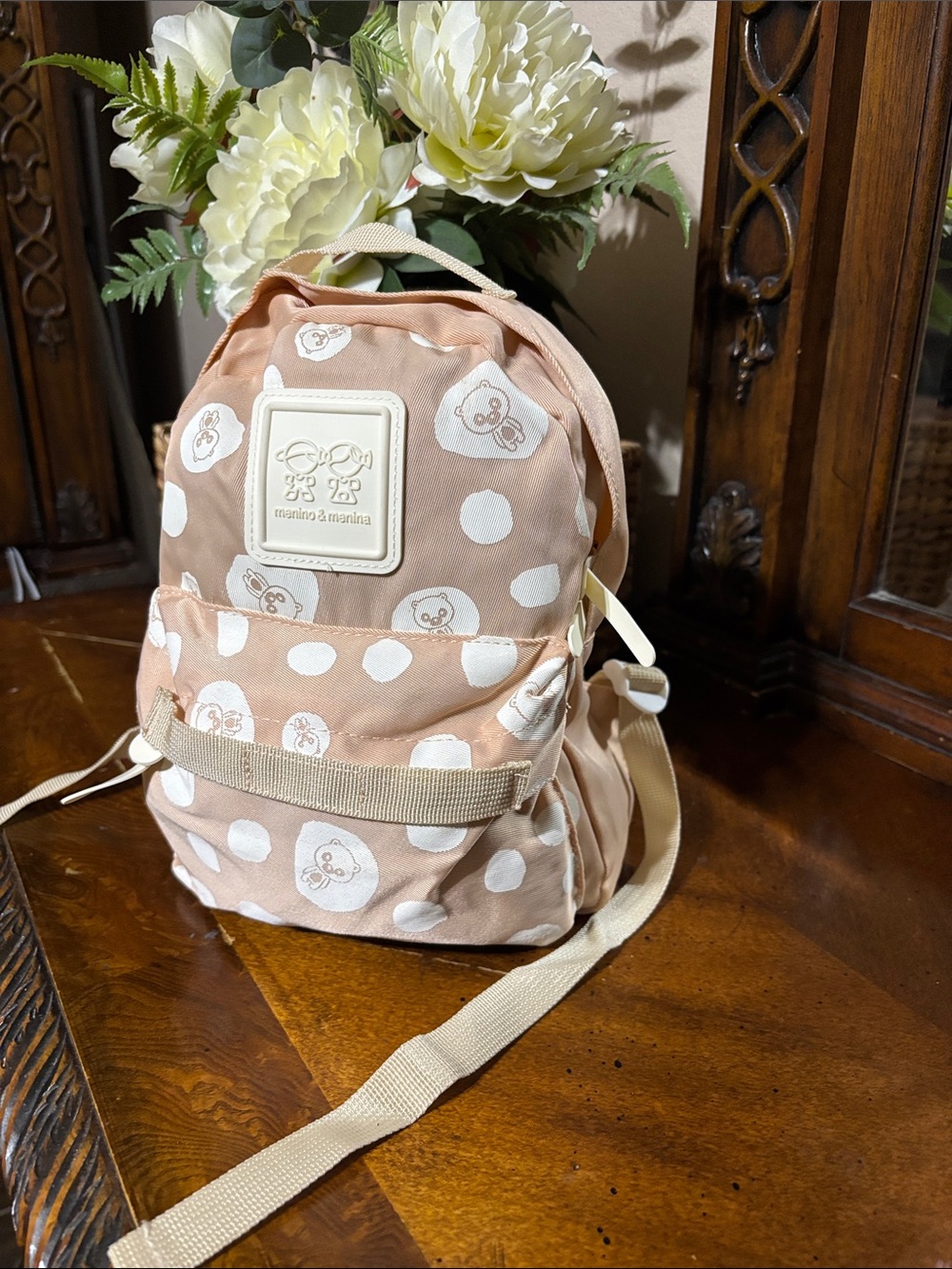 Kids Pink Polka Dot Backpack